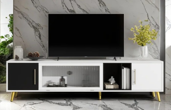 Black And White TV Stand