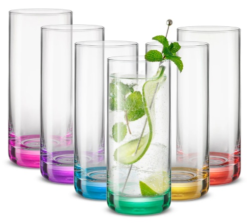 Hue Colorful Highball Drinking Glasses