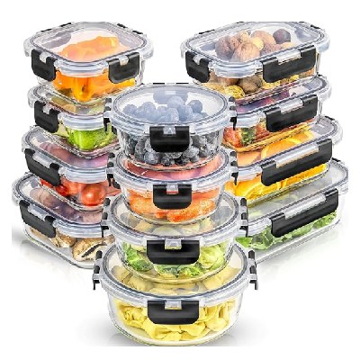 Joyjolt 24pc Fluted Glass Storage Containers With Lids